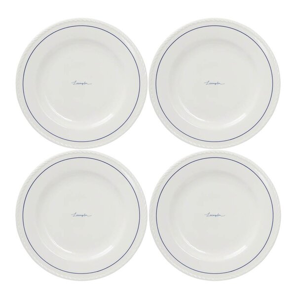 Lexington Icons desserttallerkener 22 cm 4 stk hvit/blå
