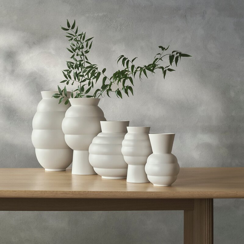 Knabstrup Keramik Tortus Archie No.3 vase 26,5 cm hvit