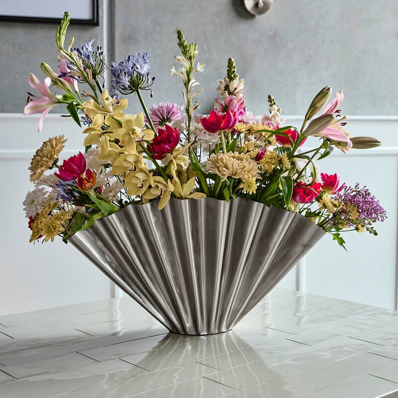 House Doctor Flood vase 30 cm børstet sølvfinish