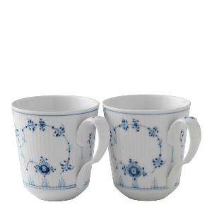 Royal Copenhagen Musselmalt Riflet krus 38 cl 2 stk