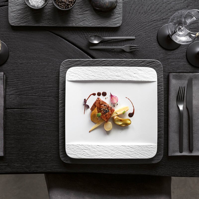 Villeroy & Boch Manufacture Rock Blanc tallerken kvadratisk 28 cm