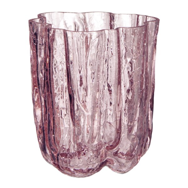 Kosta Boda Crackle vase 12 cm rosa