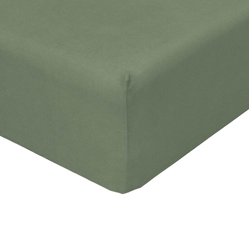 Høie Flanell formsydd laken 90x200x25 cm dempet grønn