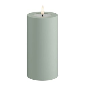DeluxeHomeart LED utendørs kubbelys 7,5 x 15 cm salvie grønn