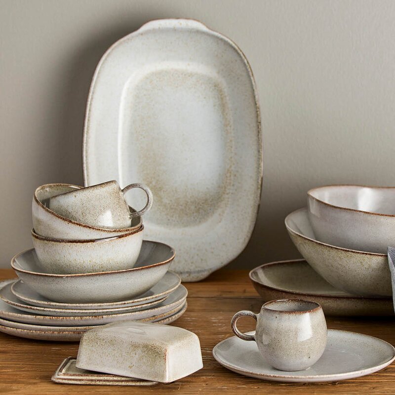 Bloomingville Sandrine frokostservise sett 12 deler natur