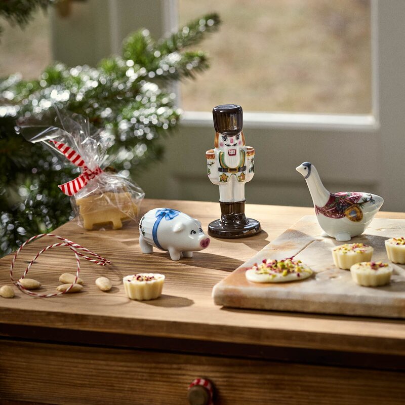 Kähler Hammershøi Christmas gås 8 cm hvit m/dekor