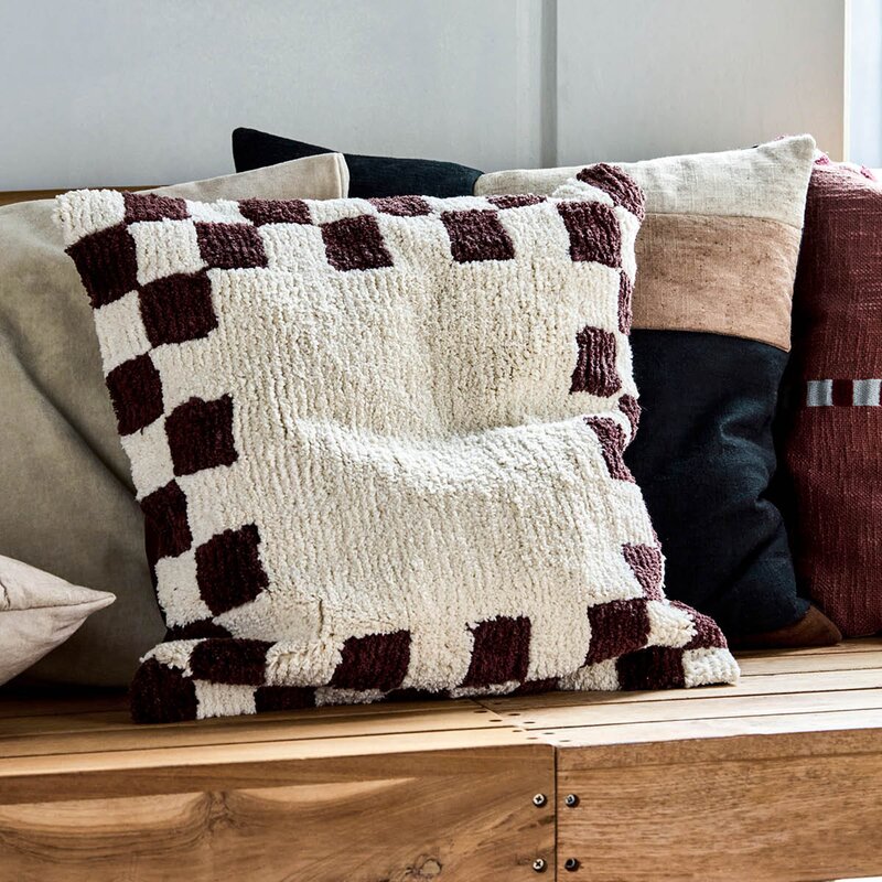 House Doctor Putetrekk Chess 50x50 cm brun/off-white