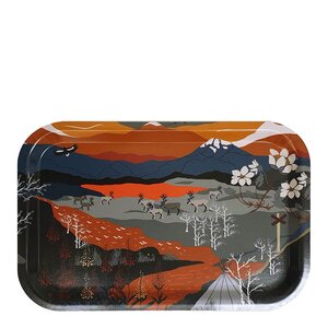 Arvidssons Textil Fjällvandring brett 33x21 cm oransje