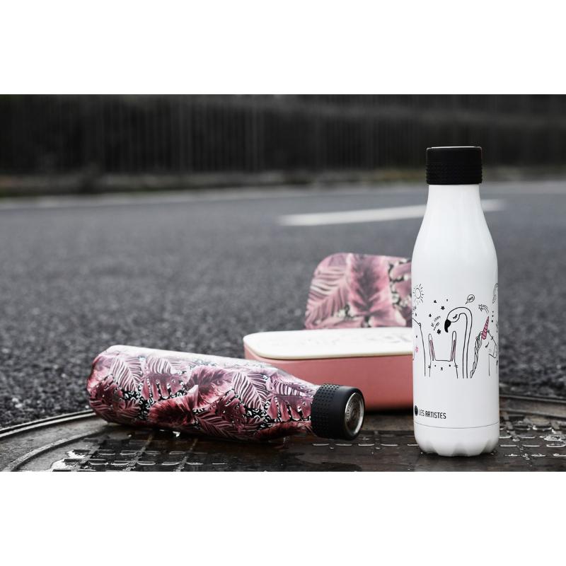 Les Artistes Bottle Up Design termoflaske 0,5L burgunder/hvit/svart