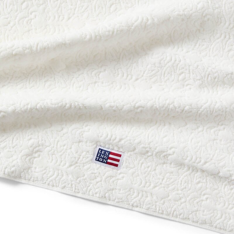 Lexington Velour jacquard ornament håndkle 30x50 cm snow white