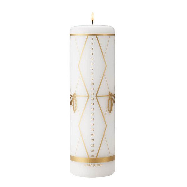 Georg Jensen 2026 kalenderlys 20 cm gulltrykk