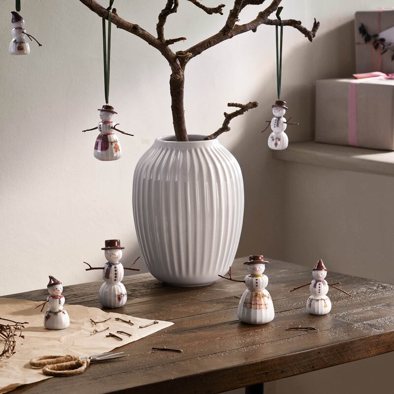 Kähler Hammershøi Christmas snøjente 8 cm hvit m/ dekor