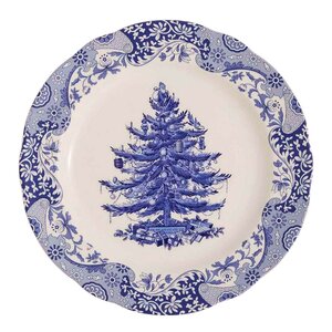 Spode Blue Italian Christmas Tree dekketallerken 31 cm blå/hvit