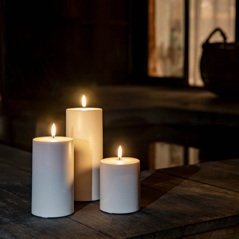 Uyuni Lighting Outdoor LED kubbelys 8x15 cm hvit