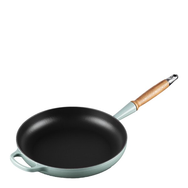 Le Creuset Signature stekepanne med trehåndtak 28 cm sea salt