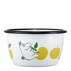 Muurla Mummi emaljeskål 30 cl Mummitrollet gule epler