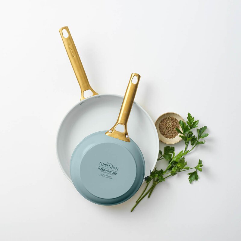 GreenPan Padova Reserve keramisk stekepannesett 2 stk 20/26 cm Smokey Blue