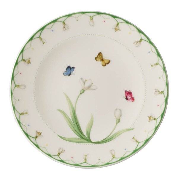 Villeroy & Boch Colourful Spring asjett 16 cm hvit/grønn
