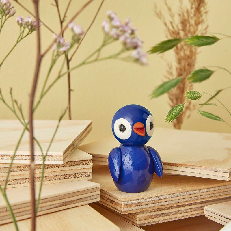 Spring Copenhagen Spring Birds trefigur 6,5 cm dazzling dark blue