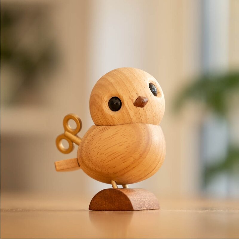 FableWood Nattergalen trefigur 8 cm lønn/gummitre/sapele