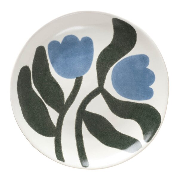 Broste Copenhagen Dora tallerken 20 cm Dusty Blue/Agave Green