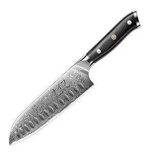 Damaskus by Haws Santoku kniv 32 cm svart