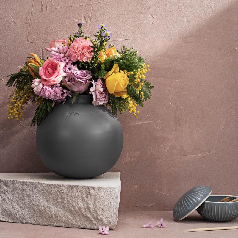 Kähler Globo vase 19,5 cm grå