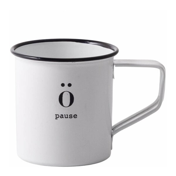 Sögne Home Emalje kopp mini Pause 12 cl hvit