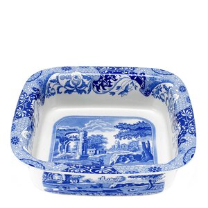 Spode Blue Italian ildfast form 25,5x25,5 cm blå/hvit
