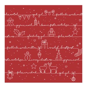 Ambiente Serviett 33x33 cm 20 stk Written Christmas Wishes