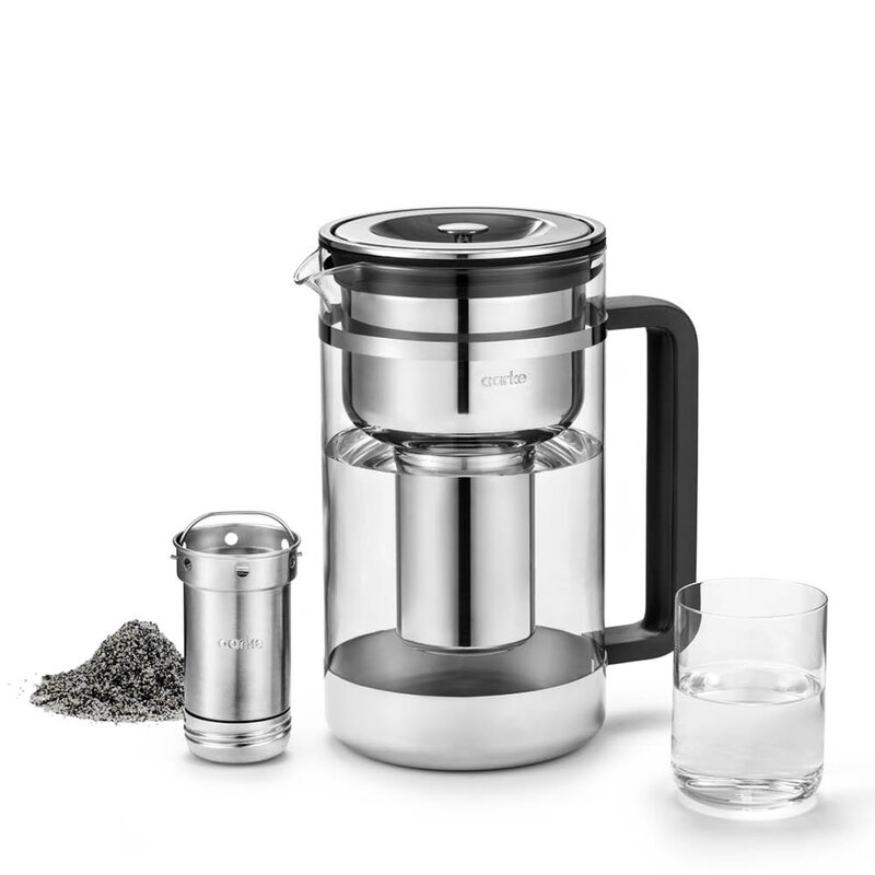 Aarke Purifier vannfilterkanne 1,66L klart glass/stål