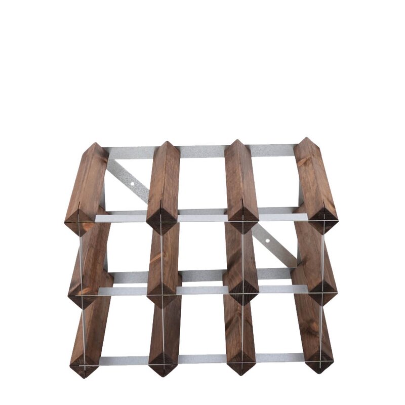 The Swedish Wine Rack Factory Vinstativ 9 flasker montert mørk eik