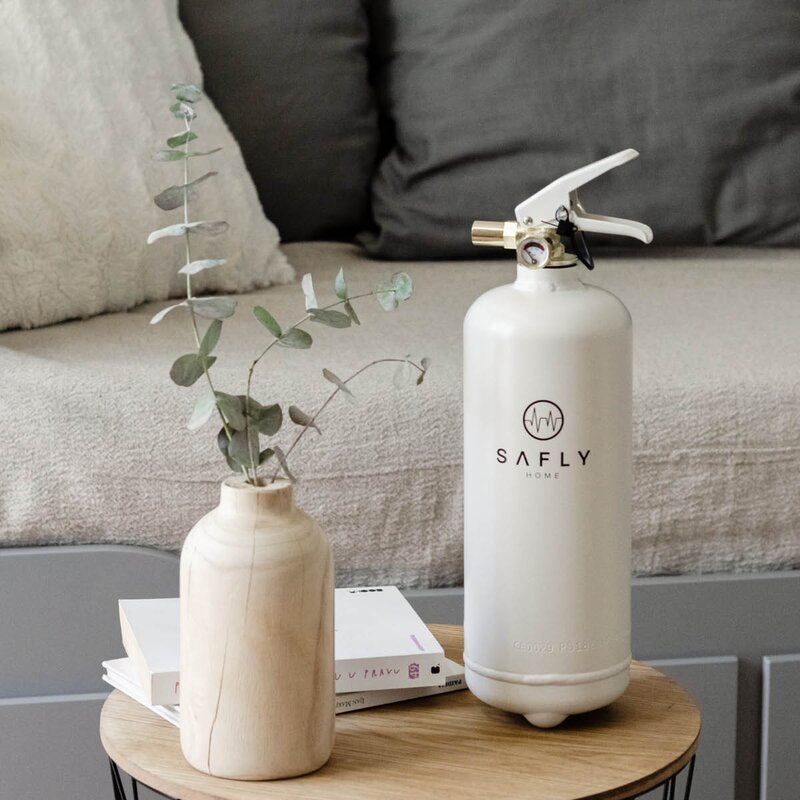 Safly Brannslukningsapparat 2 kg hvit