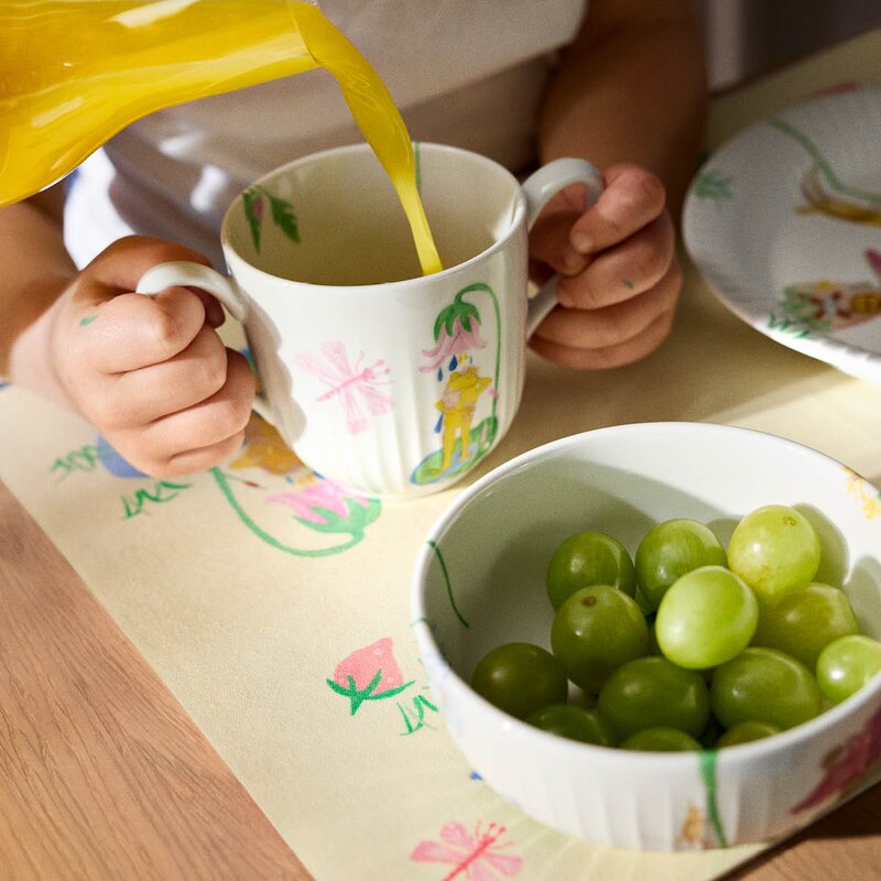 Kähler Hammershøi Kids bordbrikke 43x30 cm hvit m/dekor