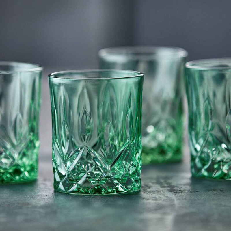 Lyngby Glas Sorrento whiskyglass 32 cl 4 stk grønn