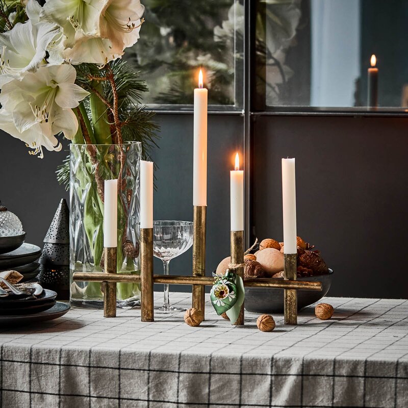 House Doctor Maxi lysestake i jern 45x20 cm antikk messing