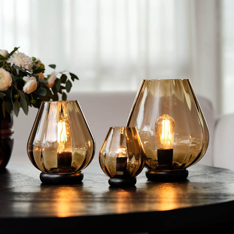 Magnor Rocks bordlampe 16,5 cm caramel