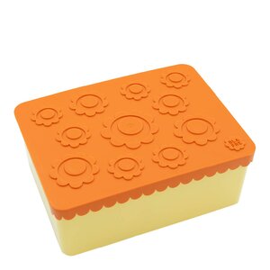 Blafre Matboks i plast treroms 7x14x19 cm Blomst oransje/lys gul