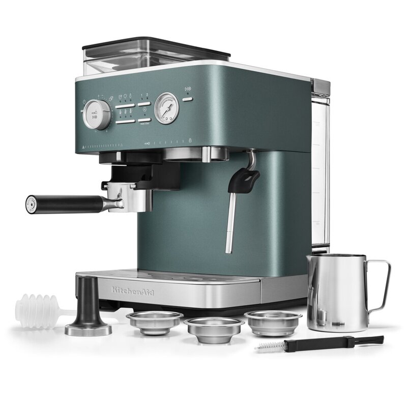 KitchenAid Espressomaskin m/kaffekvern halvautomatisk 5KES6551 juniper