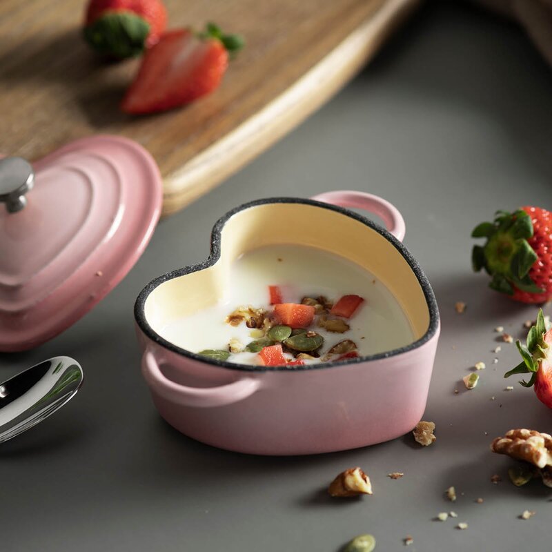 Sabor Mini støpejernsgryte hjerteformet 22 cl blush pink