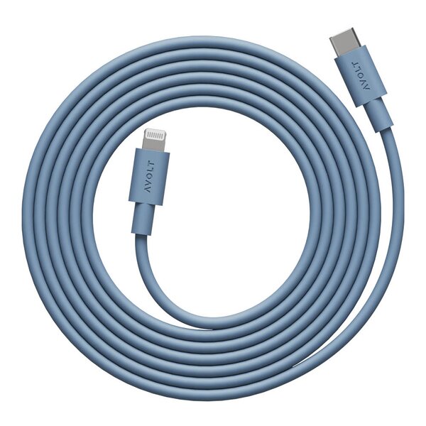 Avolt Cable 1 USB-C til Lightning kabel 2 m Shark Blue