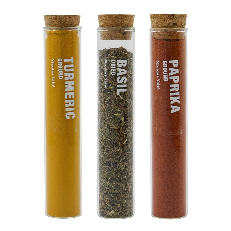 Nicolas Vahé Kryddersett 11g basilikum, paprikachili, gurkemeie