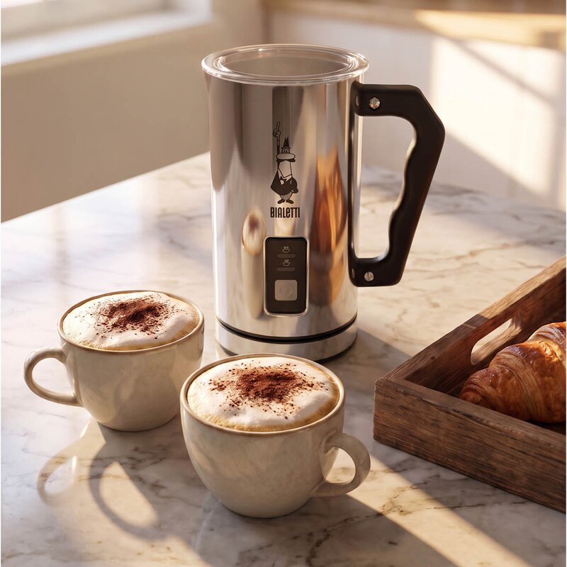 Bialetti Melkeskummer elektrisk 2 visper blank