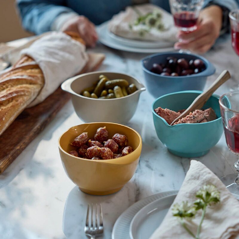 Rosti Margrethe bollesett med lokk 0,5L 4 stk Humus/Curry/Dusty Blue