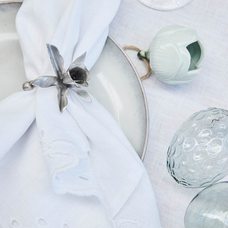 Lene Bjerre Dehlia hengende blomsterdekorasjon 2 stk 4,5 cm lysegrønn