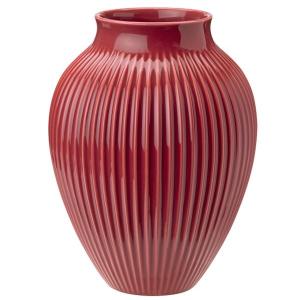 Knabstrup Keramik Vase riller 27 cm bordeux