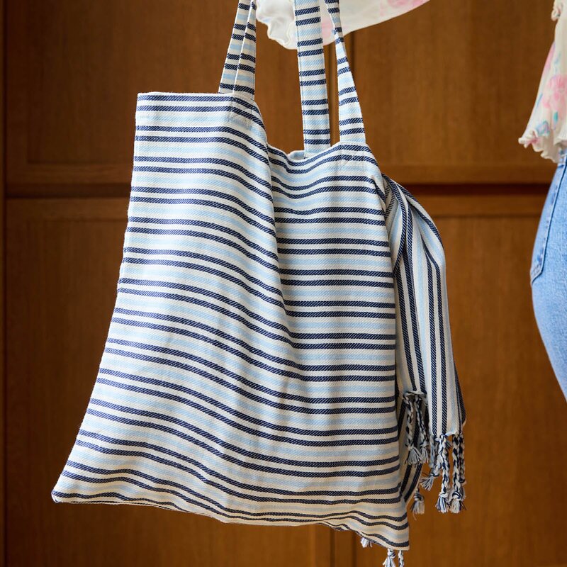 Sagaform Ella Hamam handlenett 41x38 cm blå