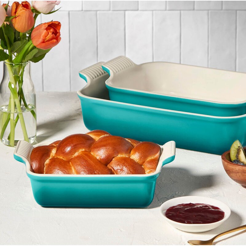 Le Creuset Heritage rektangulært serveringsfat 19 cm Bleu Riviera