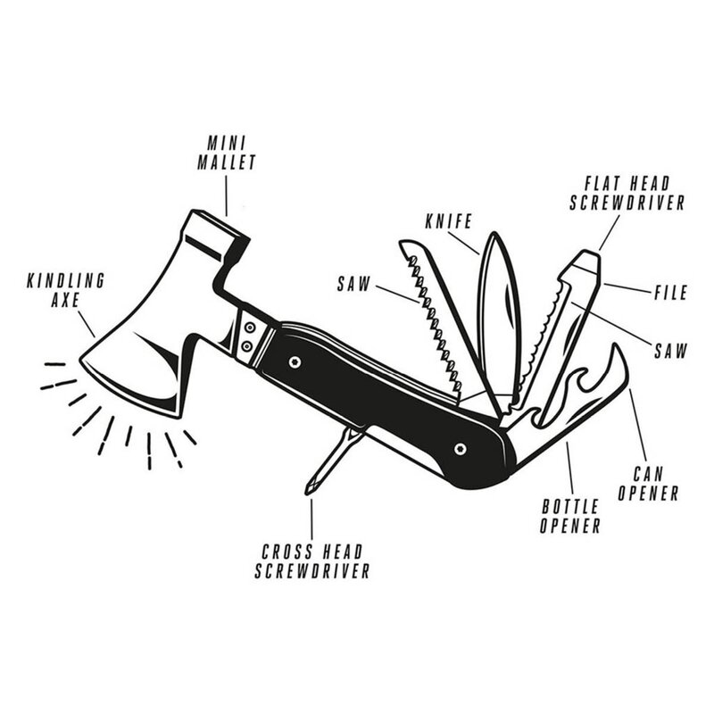 Gentlemen-s Hardware Multiverktøy 10-i-1 øks