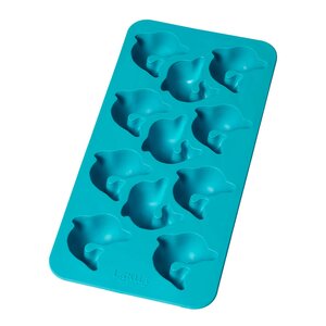 Lékué Isform med lokk for 11 isbiter delfin turkis